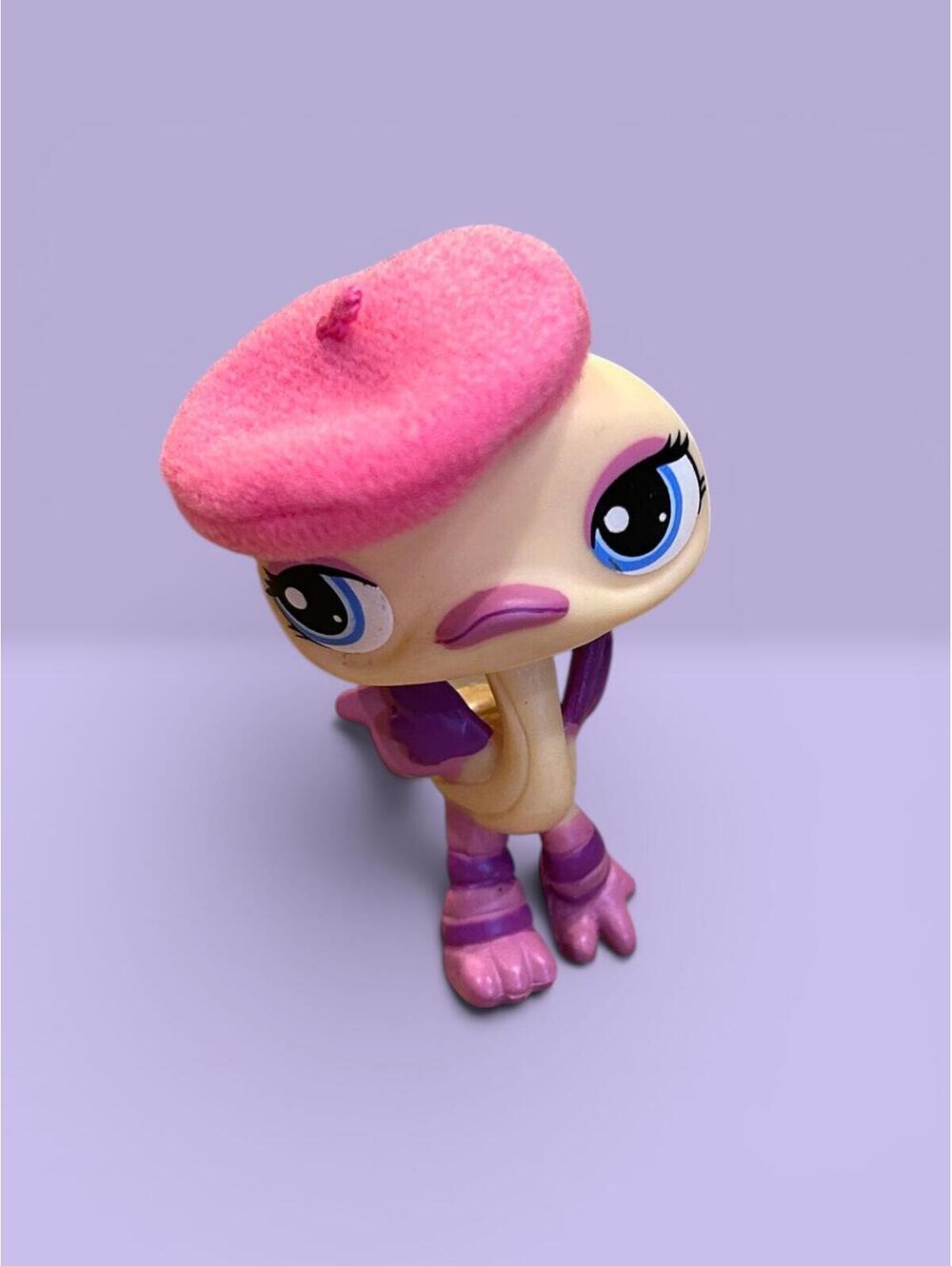 Littlest Pet Shop LPS Ostrich #1416 with Beret Hat Accessory
